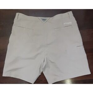 Columbia PFG Mens Performance Fishing Gear Ripstop Shorts Khaki Beige 37W